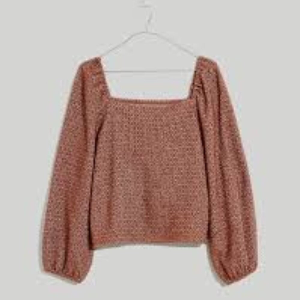 Madewell Jacquard puff-sleeve top